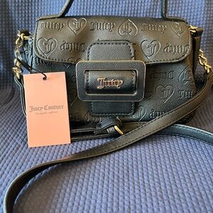 Juicy Couture Black Embossed Crossbody Bag